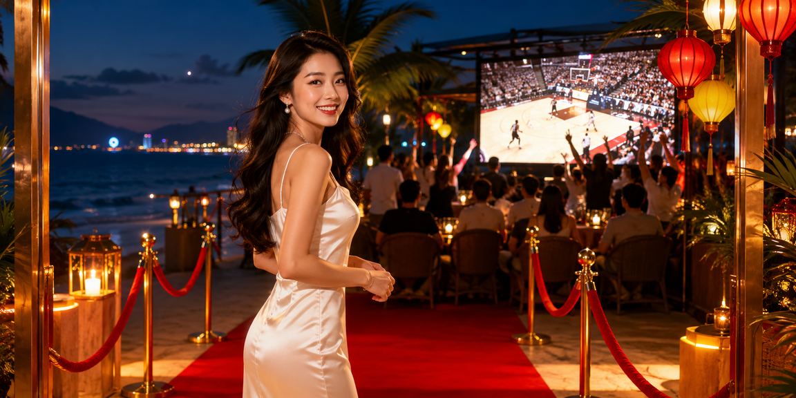 Người dùng xem kèo bóng rổ tại bãi biển Nha Trang trên điện thoại