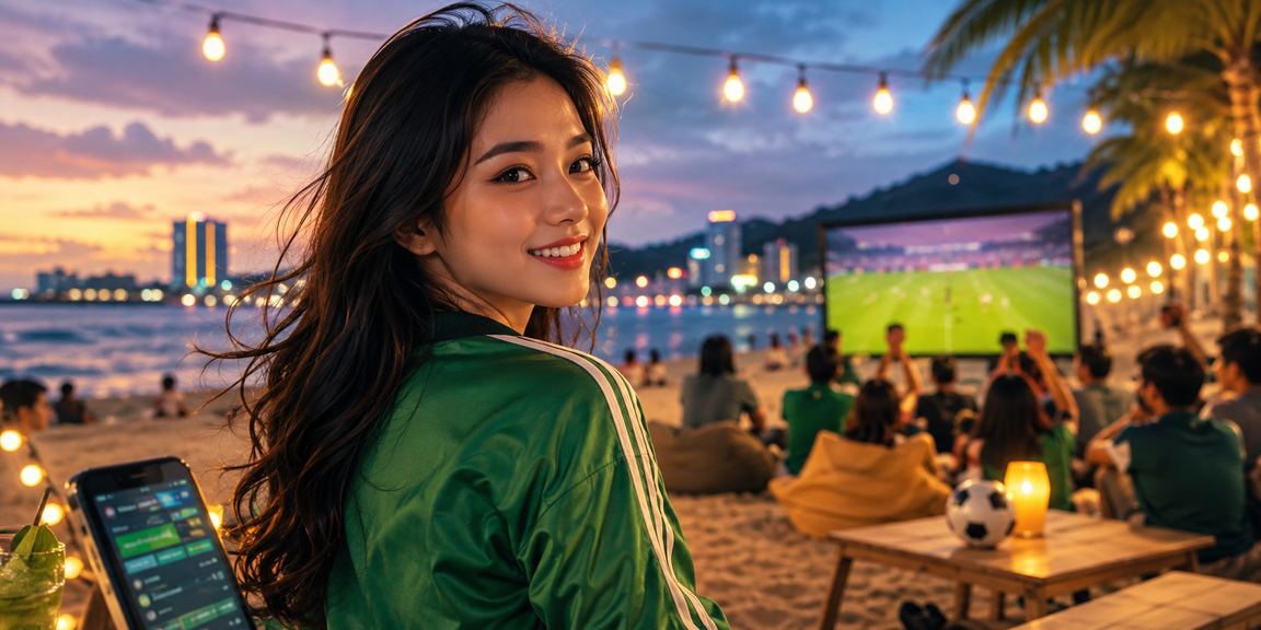 Người hâm mộ bóng đá tại Sài Gòn theo dõi và đặt cược qua điện thoại bên bờ biển